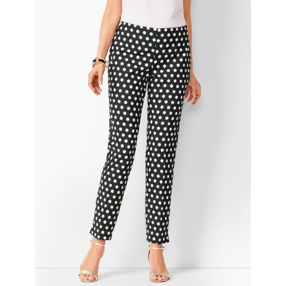 Talbots RSVP Womens Size 6 Black White Polka Dot Ankle Pants - Picture 8 of 8